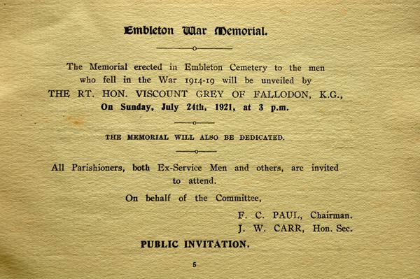 Spitalford Memorial Commemorative Booklet - Page 5